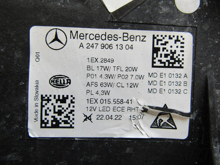 Front Lamp Mercedes B-Class 247 LIFT FULL LED MULTIBEAM 23- LH A2479061304