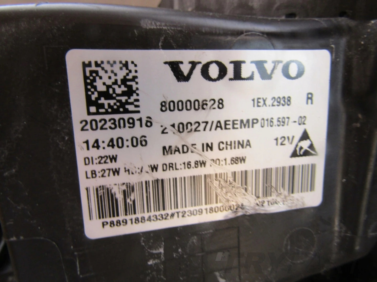 HEADLIGHT HEADLIGHT VOLVO EX30 FULL LED 23- RIGHT PASSENGER SIDE 80000628