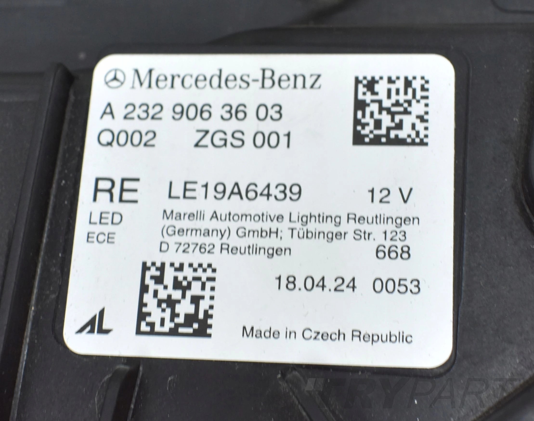 MERCEDES SL W232 AMG HEADLIGHT RIGHT FRONT FULL LED EU ORG A2329063603