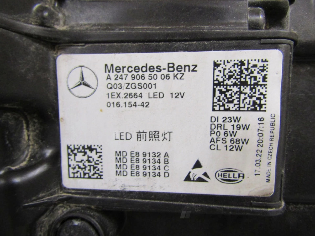 Mercedes GLA W247 MULTIBEAM Headlight 20-23 RH RIGHT A2479065006