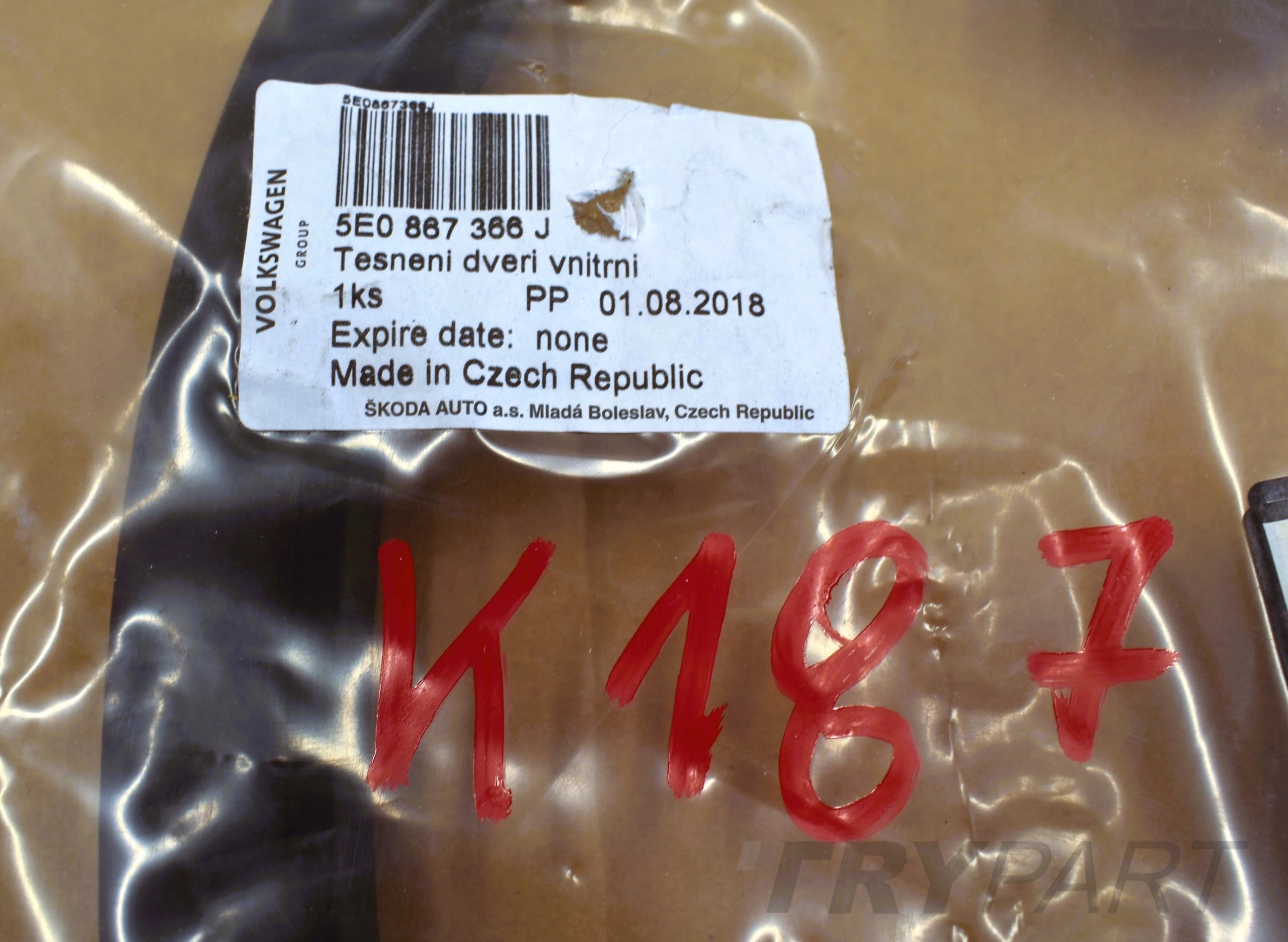 SKODA OCTAVIA III 5E RIGHT FRONT DOOR SEAL NEW