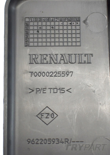 RENAULT KADJAR REAR LICENSE PLATE HOLDER PAD ORG