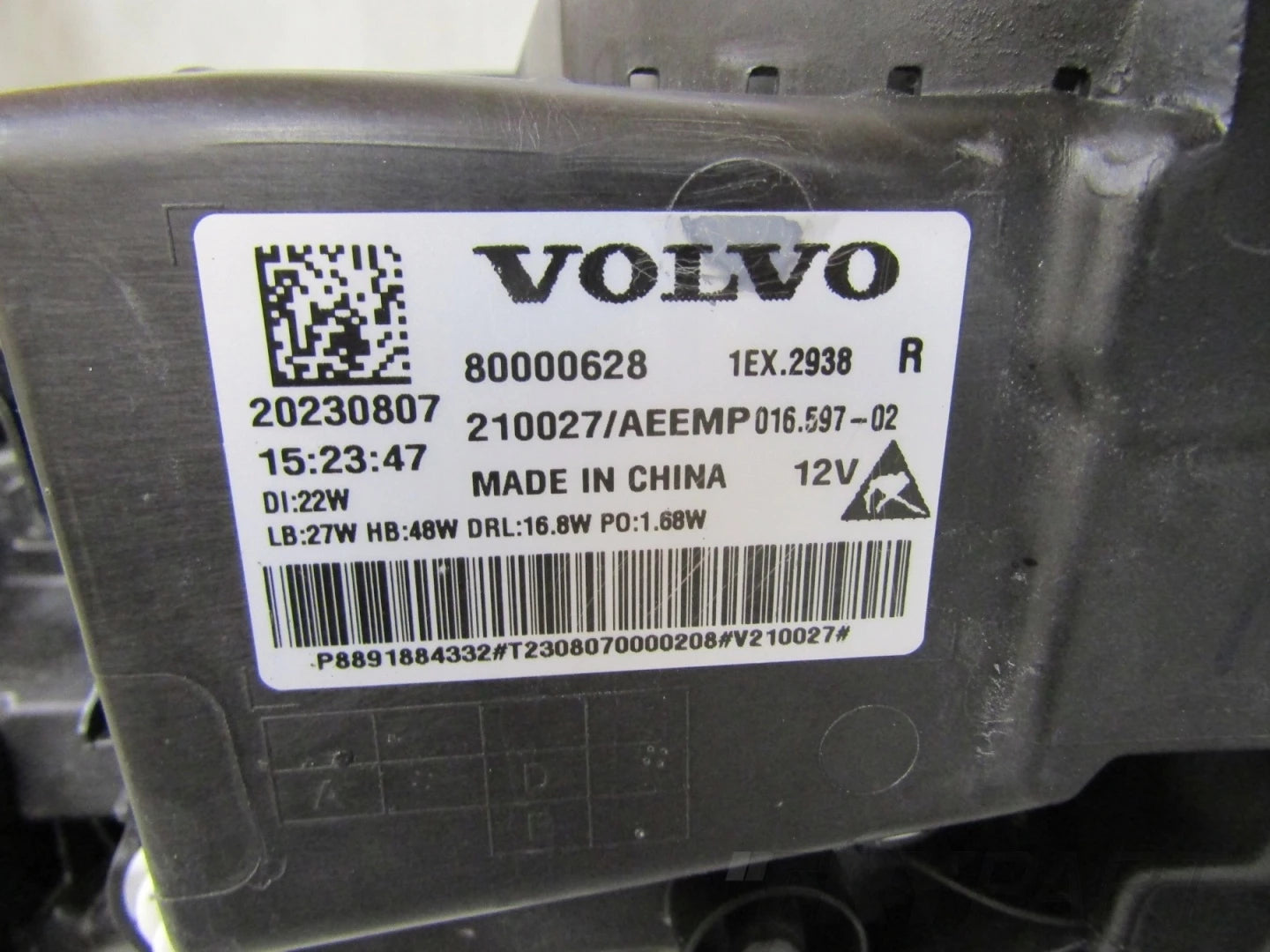 HEADLIGHT HEADLIGHT VOLVO EX30 FULL LED 23- RIGHT PASSENGER SIDE 80000628