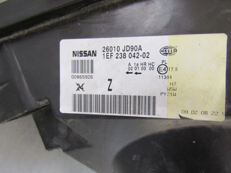 FRONT LAMP NISSAN QASHQAI STANDARD RIGHT PASSENGER SIDE 06-09 26010JD90A