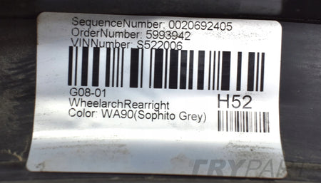 BMW IX3 G08 M PACKAGE RIGHT REAR FENDER TRIM ORIGINAL