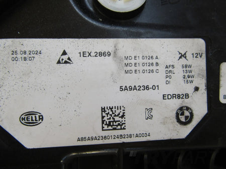 BMW X1 U11 HEADLIGHT FULL LED BLACK 22- RIGHT SIDE 5A9A236-01