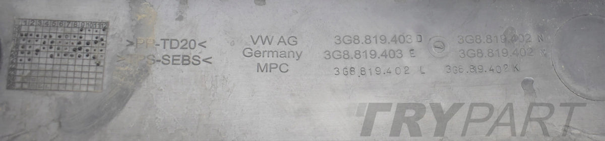 VW ARTEON 3G8 WINDSHIELD COWL FRONT ORE EU