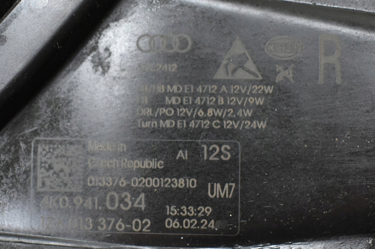 AUDI A6 C8 4K RIGHT FRONT HEADLIGHT org FULL LED EU 4K0941034