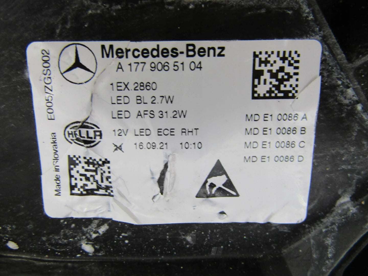 MERCEDES A CLASS W177 LIFT LED HEADLIGHT LH 22- A1779065104