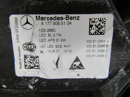 MERCEDES A CLASS W177 LIFT LED HEADLIGHT LH 22- A1779065104
