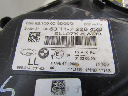 BMW 7 Series F01 F02 Xenon Adaptive Headlight 08-12 RH 6311 7228428