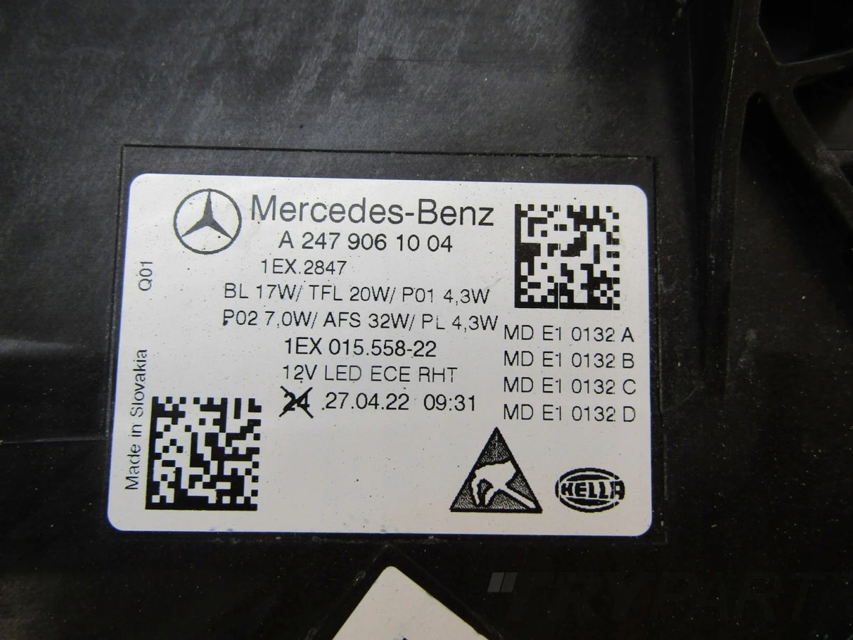 MERCEDES B CLASS W247 LED HEADLIGHT LIFT PERFORMANCE RH RIGHT 22- A247906