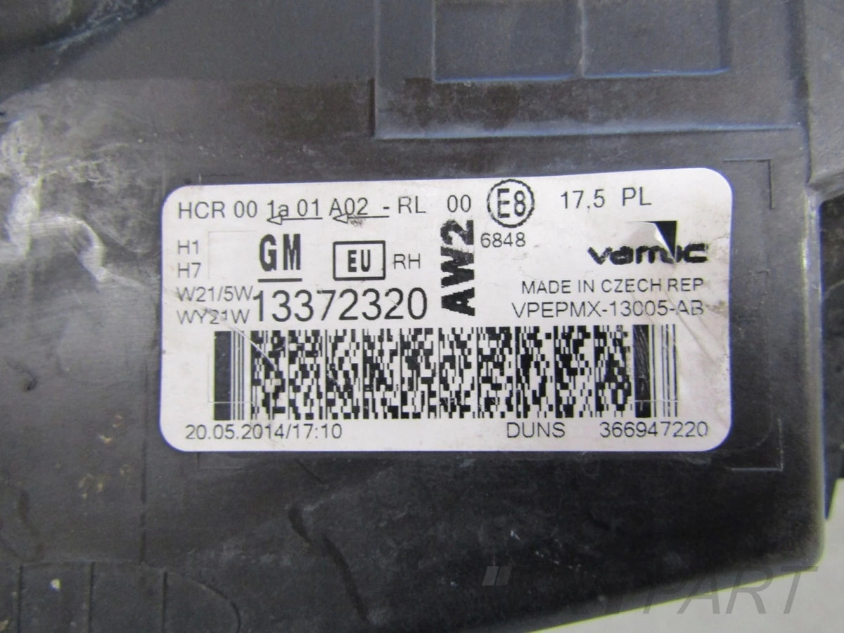 HEADLIGHT OPEL MERIVA B LIFT STANDARD 13-17 RH RIGHT 13372320