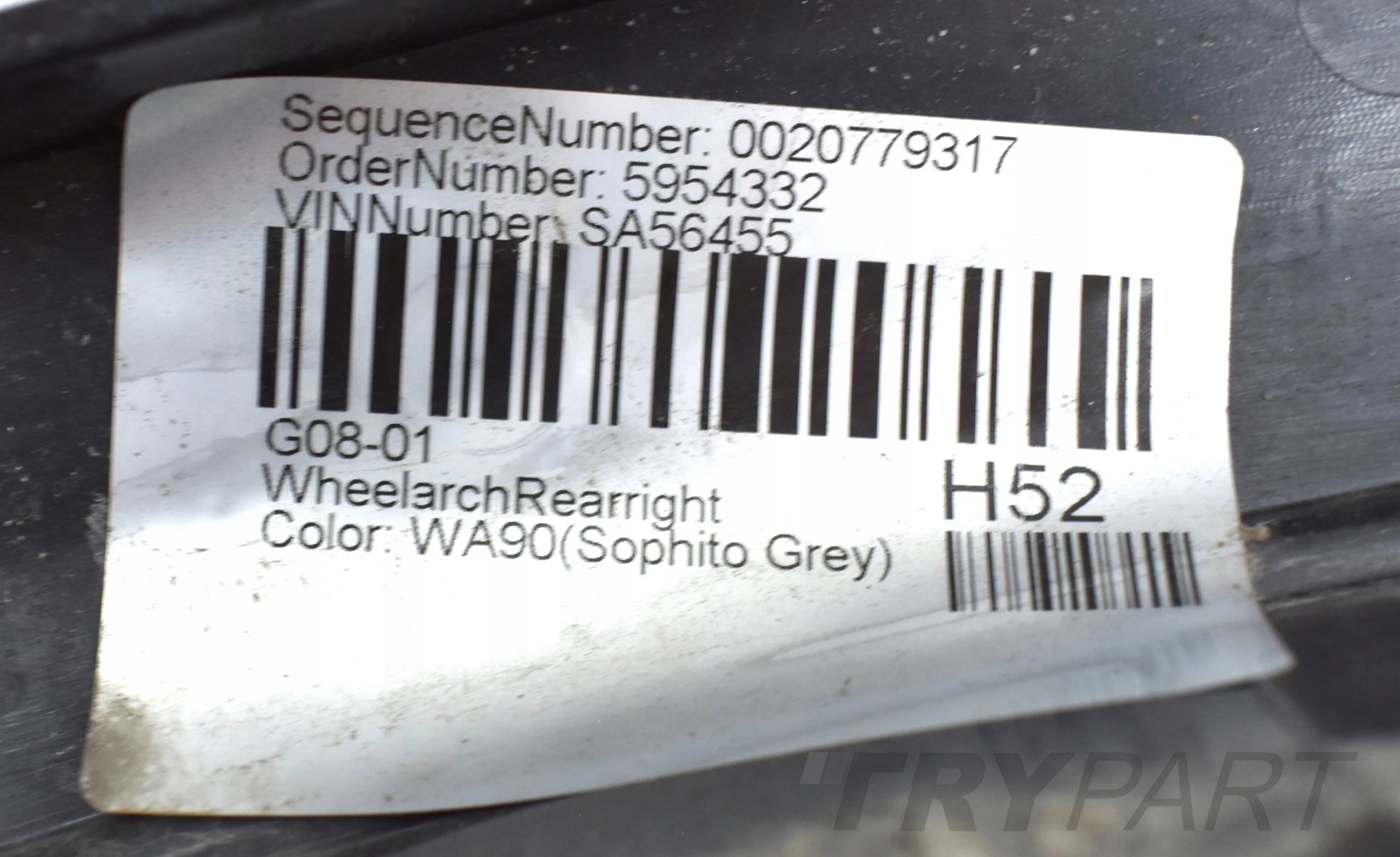 BMW IX3 G08 M PACKAGE RIGHT REAR FENDER TRIM ORIGINAL