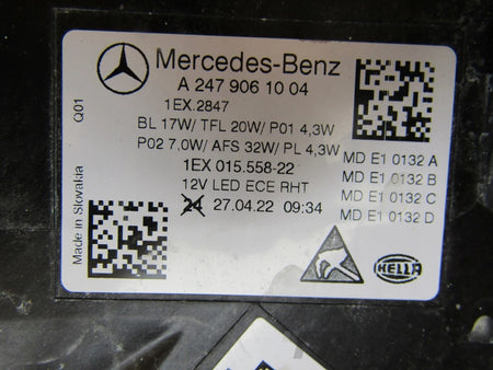 HEADLIGHT MERCEDES B CLASS W247 LED LIFT PERFORMANCE RH 22- A2479061004
