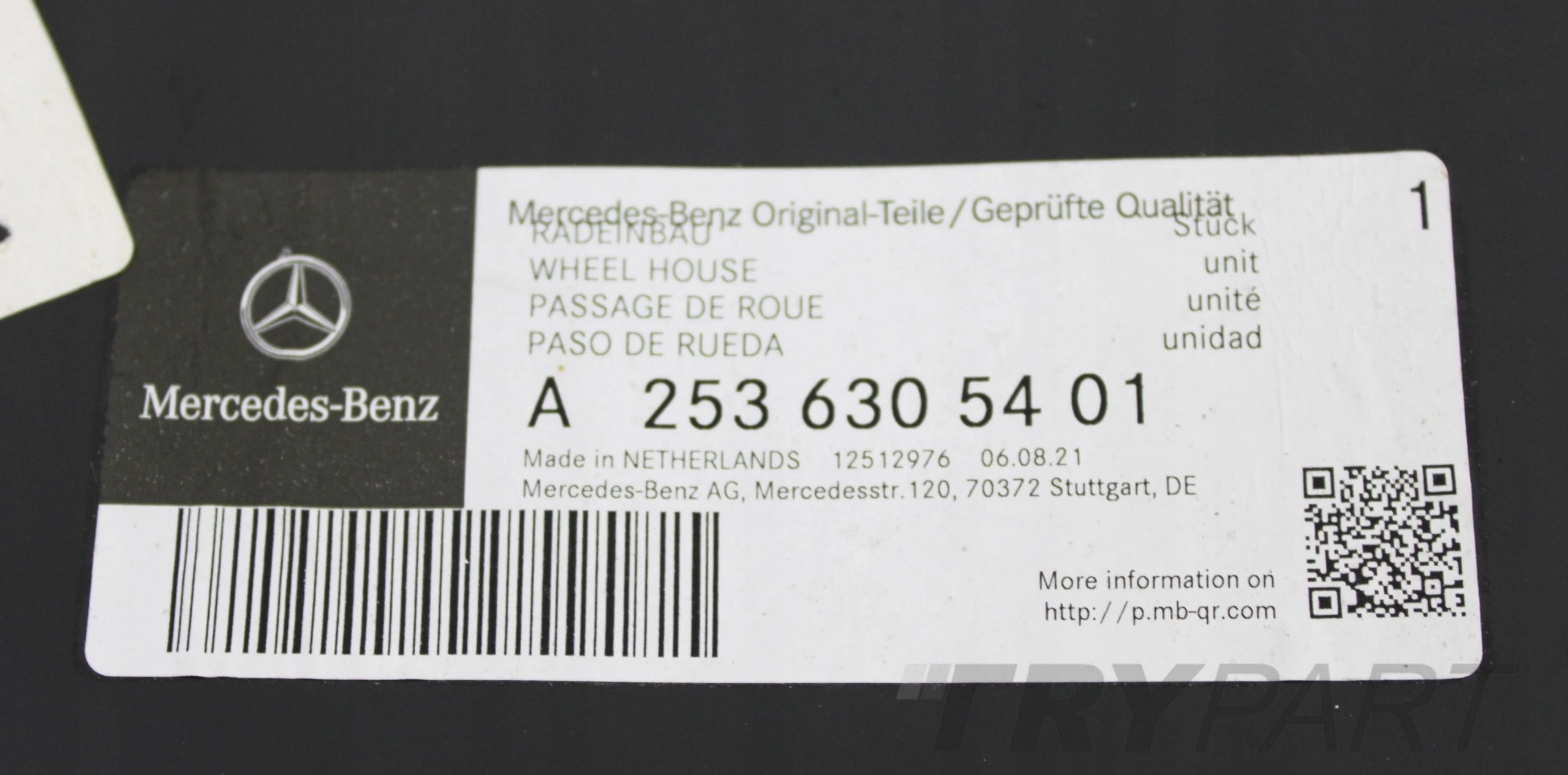 MERCEDES GLC W253 FENDER LINER REINFORCEMENT REAR RIGHT NEW A2536305401