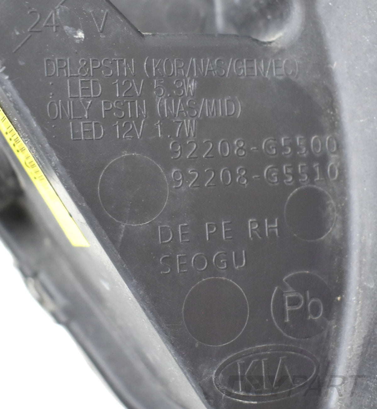 KIA NIRO RIGHT LIFT DRL HALOGEN LED FRONT ORG 92208-G5500