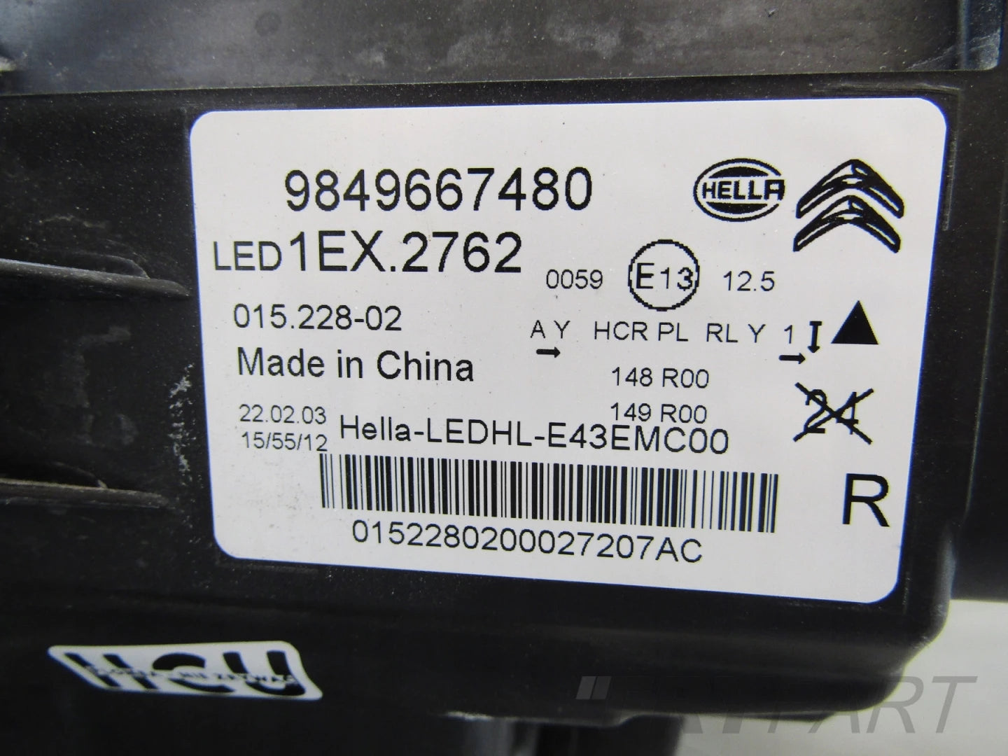 Front Lamp Citroen C5X LED 22- RH 9849667480