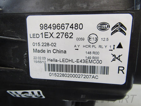 Front Lamp Citroen C5X LED 22- RH 9849667480
