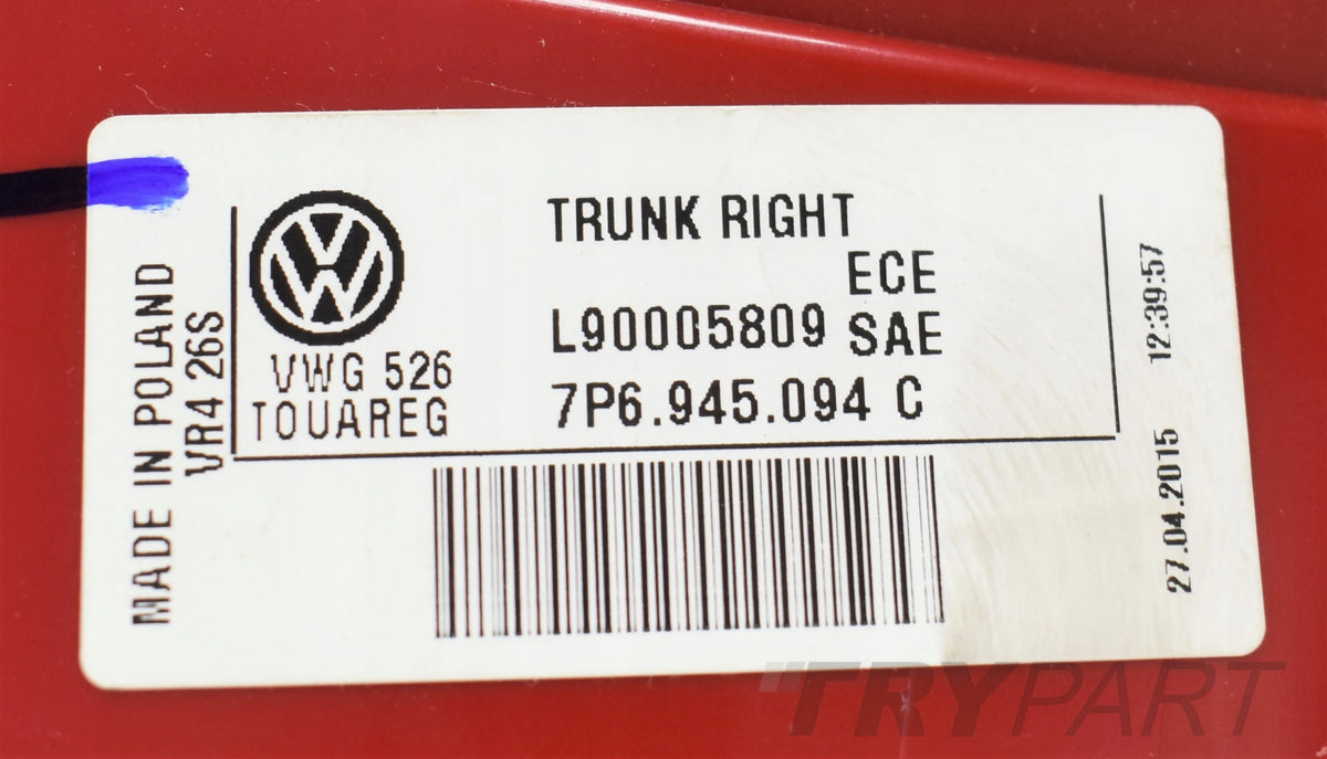 VW TOUAREG 7P6 RIGHT REAR LED TAIL LIGHT NEW ORG