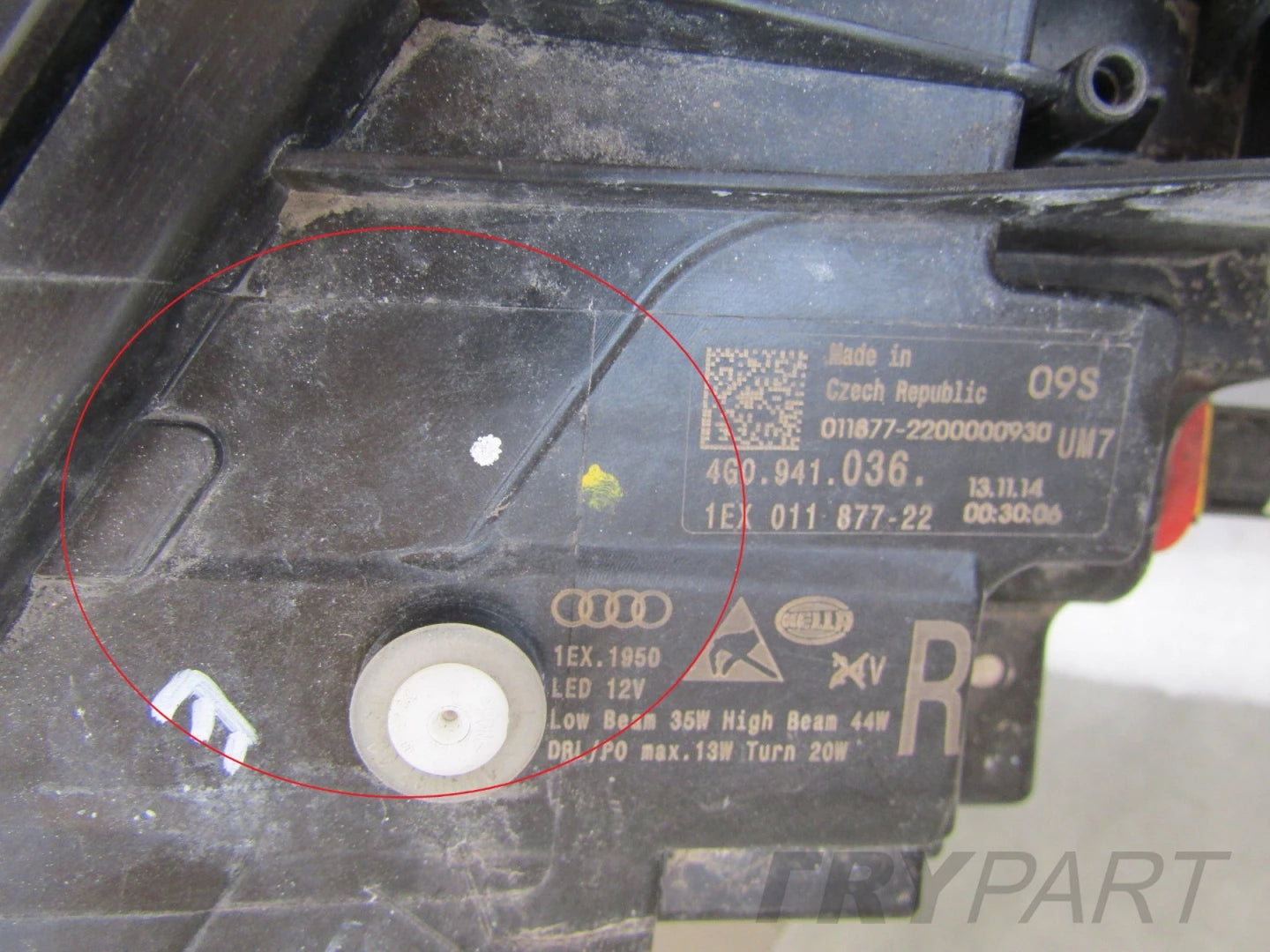 AUDI A6 RS6 C7 LIFT MATRIX 14-18 RH 4G0941036 HEADLIGHT