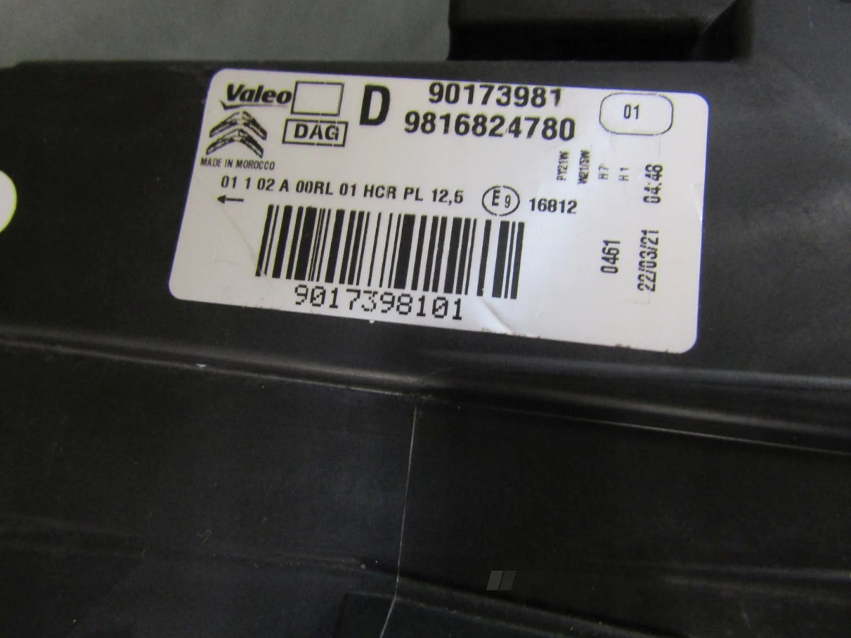 FRONT LAMP CITROEN BERLINGO 4 IV STANDARD 18- RH 9816824780