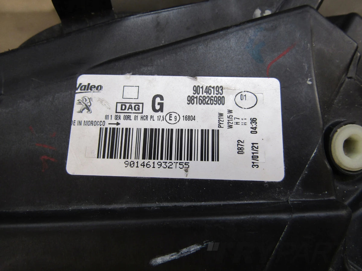 Front Lamp Peugeot Partner 4 IV Rifter STANDARD 18-23 LH 9816826980